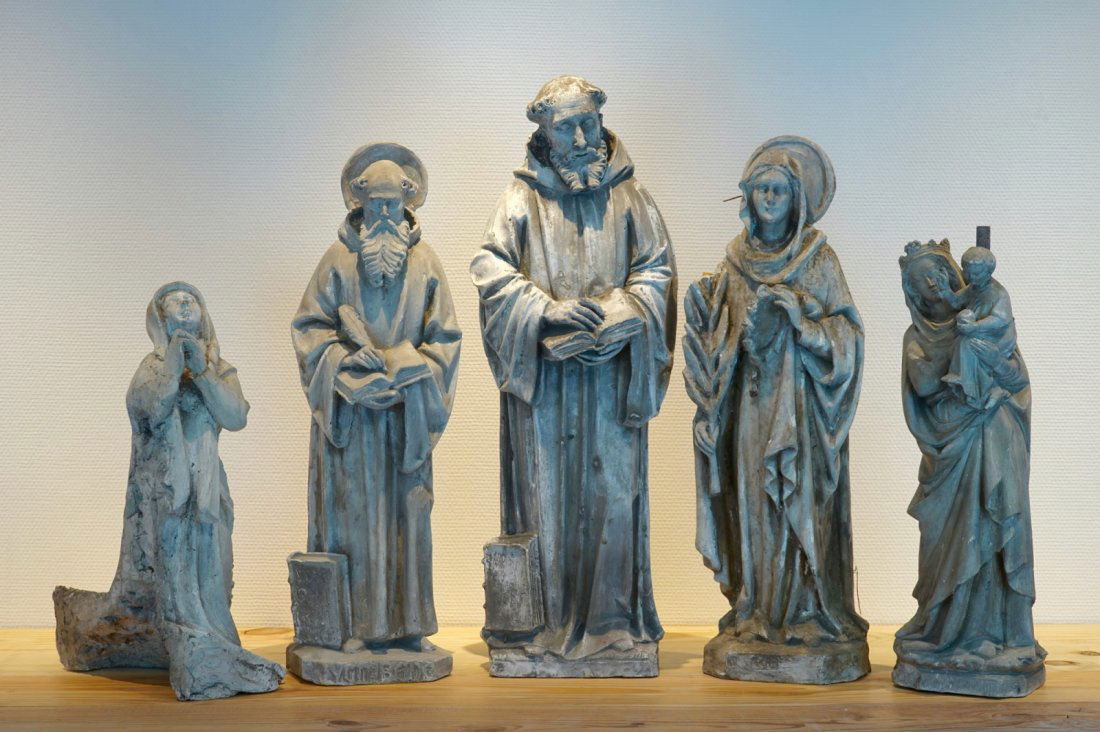 A set of five plaster casts of religious figures, (1 of 1)