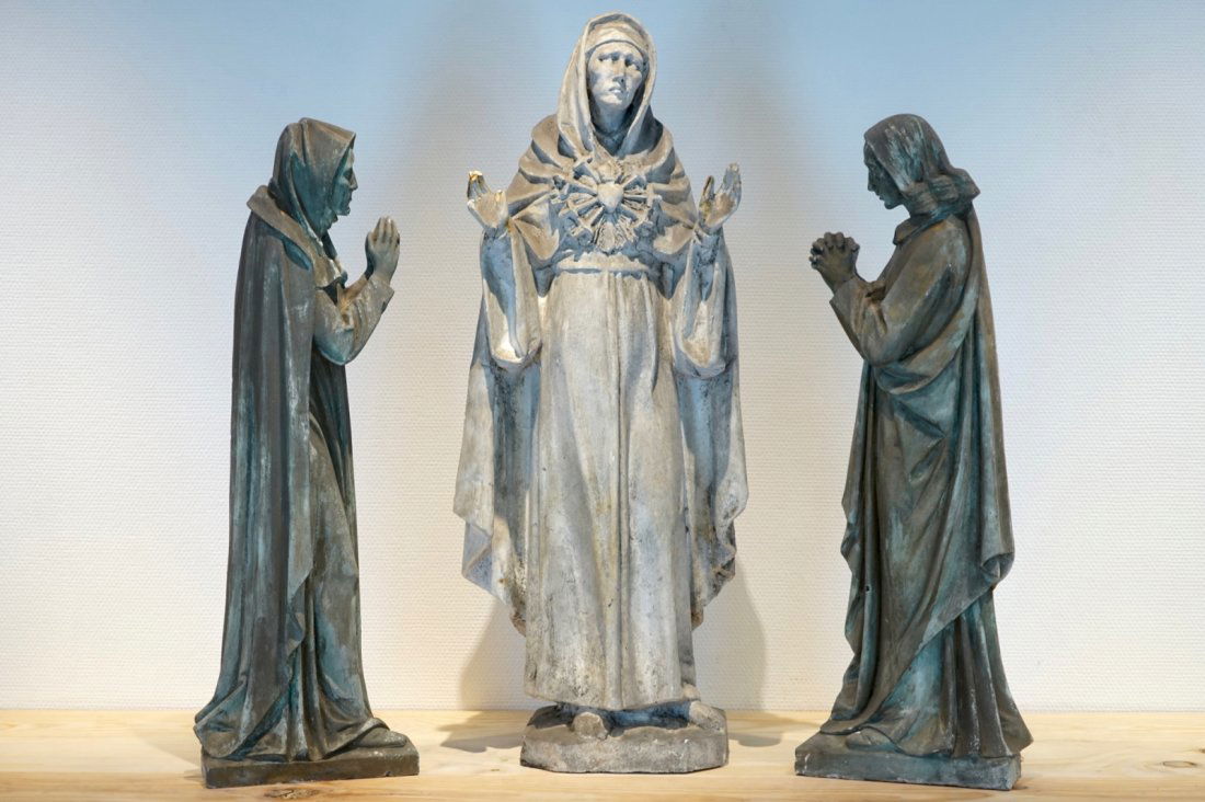 A set of three plaster casts of religious figures, (1 of 1)