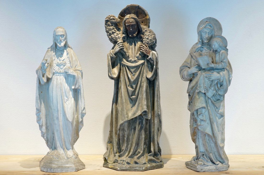 A set of three plaster casts of religious figures, (1 of 1)