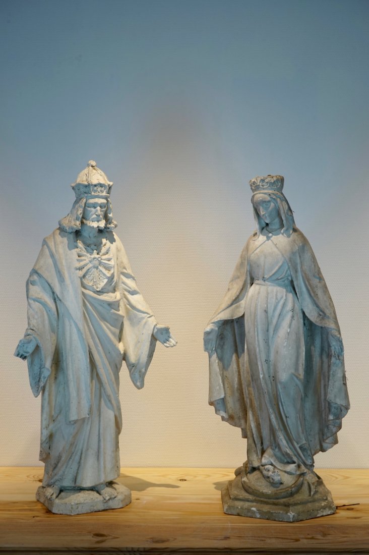 A set of two 96 cm plaster casts of religious figures, (1 of 1)