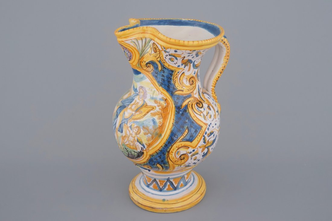 A very large Italian maiolica jug, Pesaro, 18/19th C. (1 of 7)