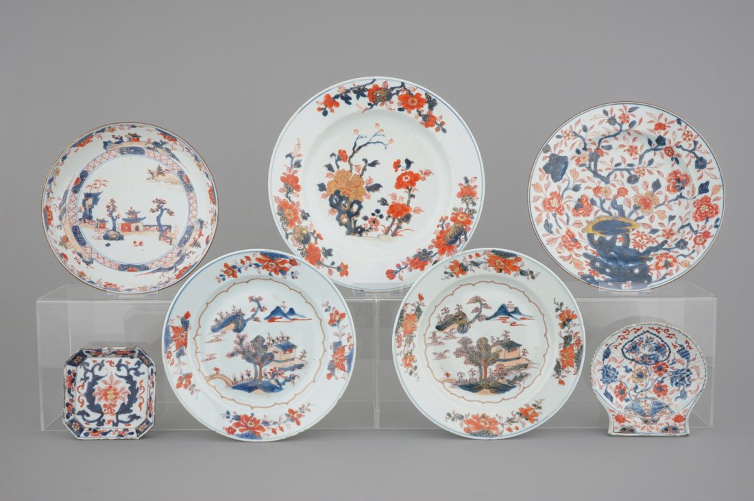 A group of 5 large 18th C. Chinese Imari porcelain (1 of 2)