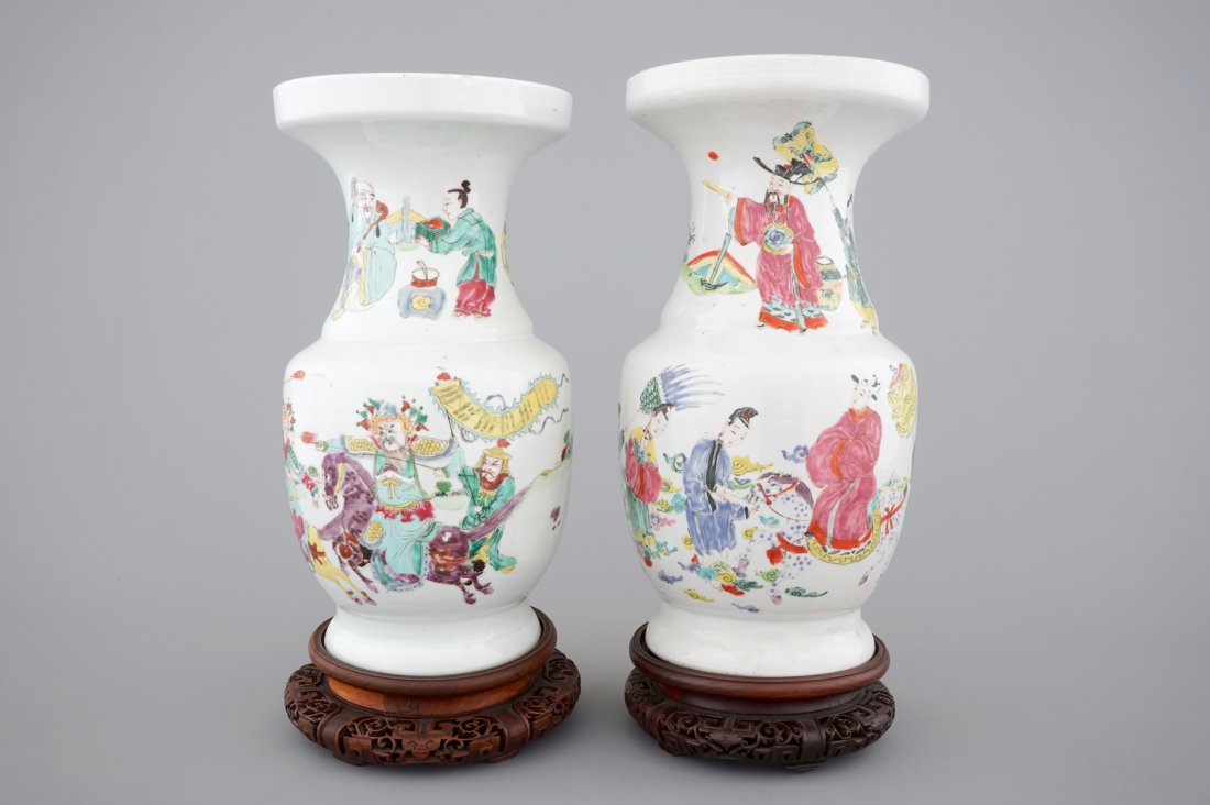 Two Chinese porcelain famille rose vases, probably (1 of 6)