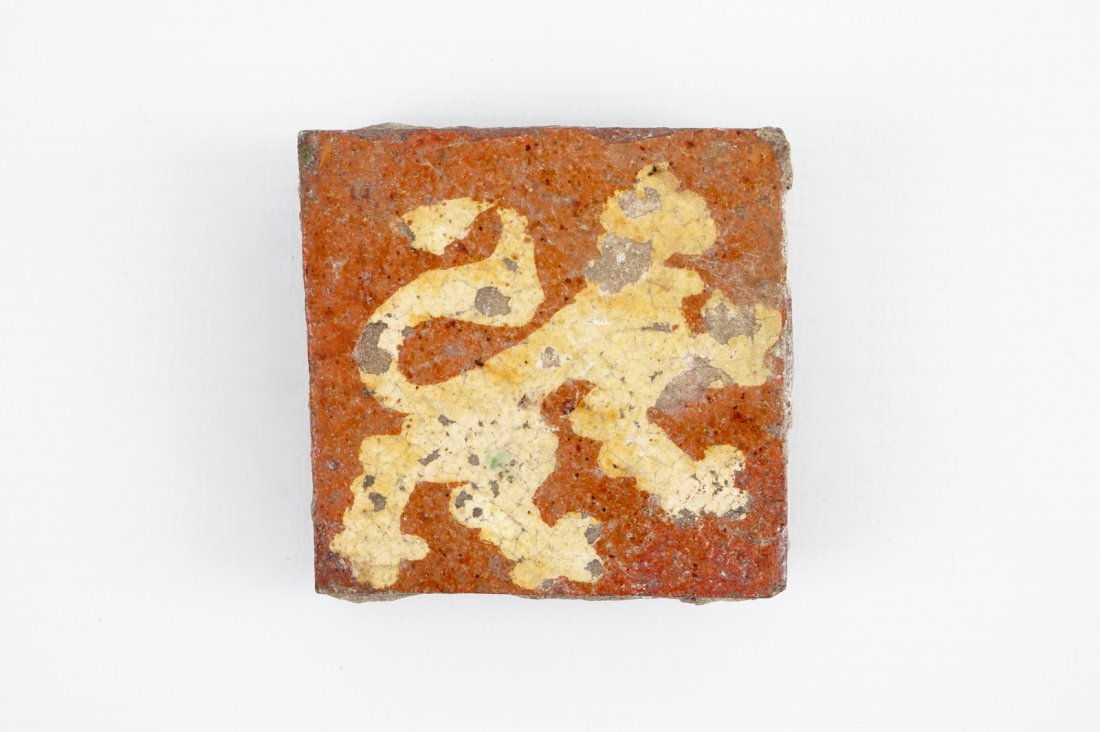 A medieval tile with a lion, probably Flemish, 14th C. (1 of 1)