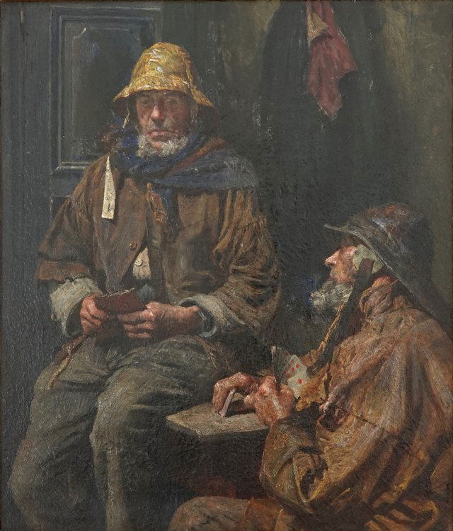AloÃ¯s Boudry (1851-1938), two fishermen playing cards, (1 of 2)