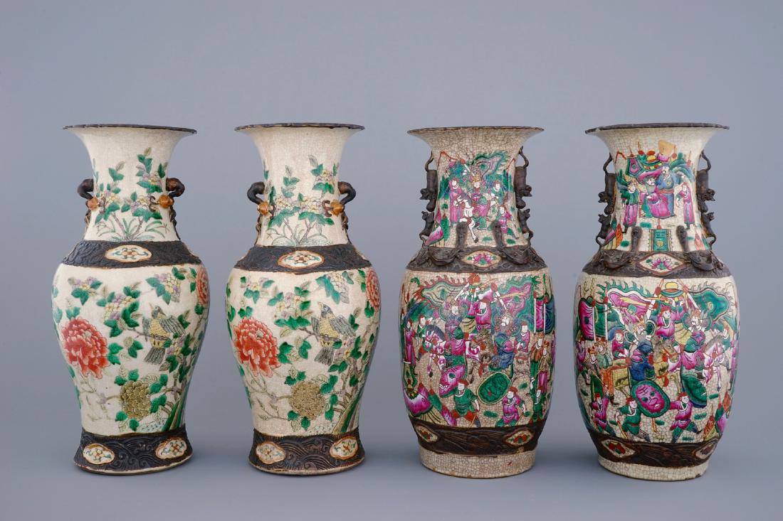 Two pairs of Chinese famille rose and verte Nanking (1 of 6)