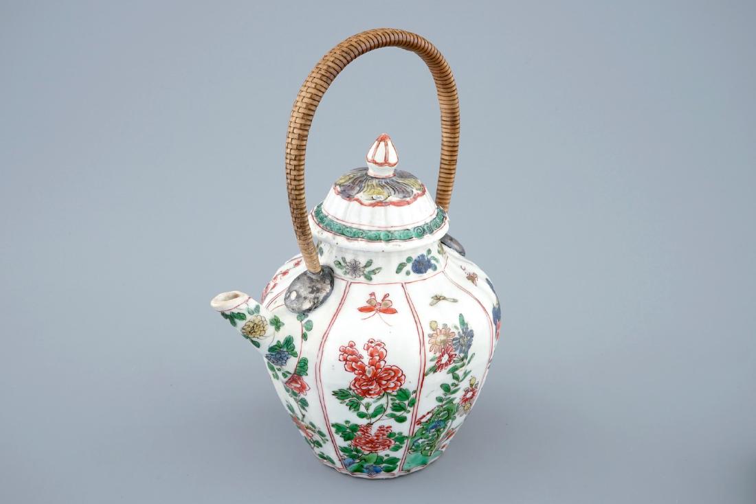 A Chinese famille verte teapot and cover with (1 of 4)