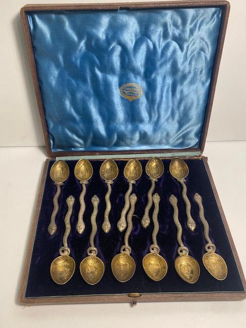 Set Of Antique Indian Snake Spoons P. ORR & Sons (1 of 4)
