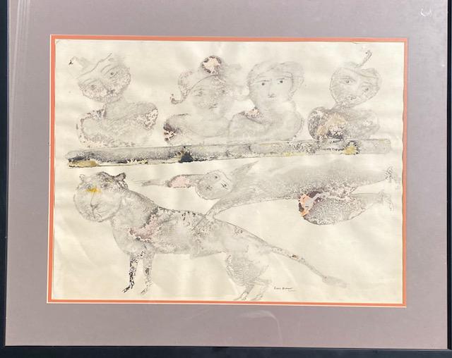 Sakti Berman Original watercolor circus - signed (1 of 3)