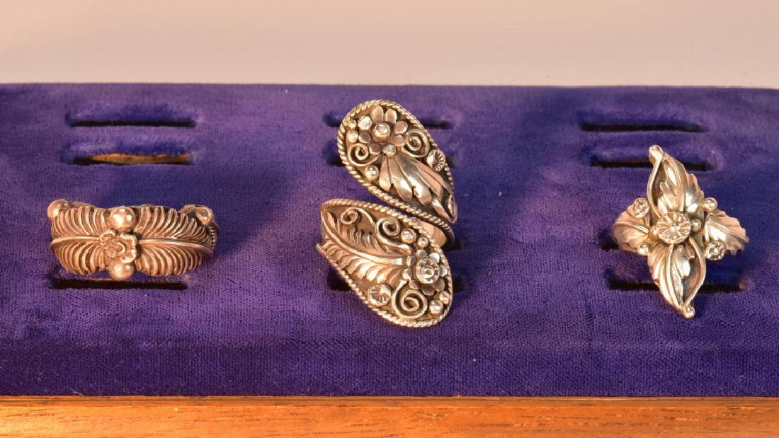 Three Signed Sterling Rings: Three (3) Sterling Rings Signed