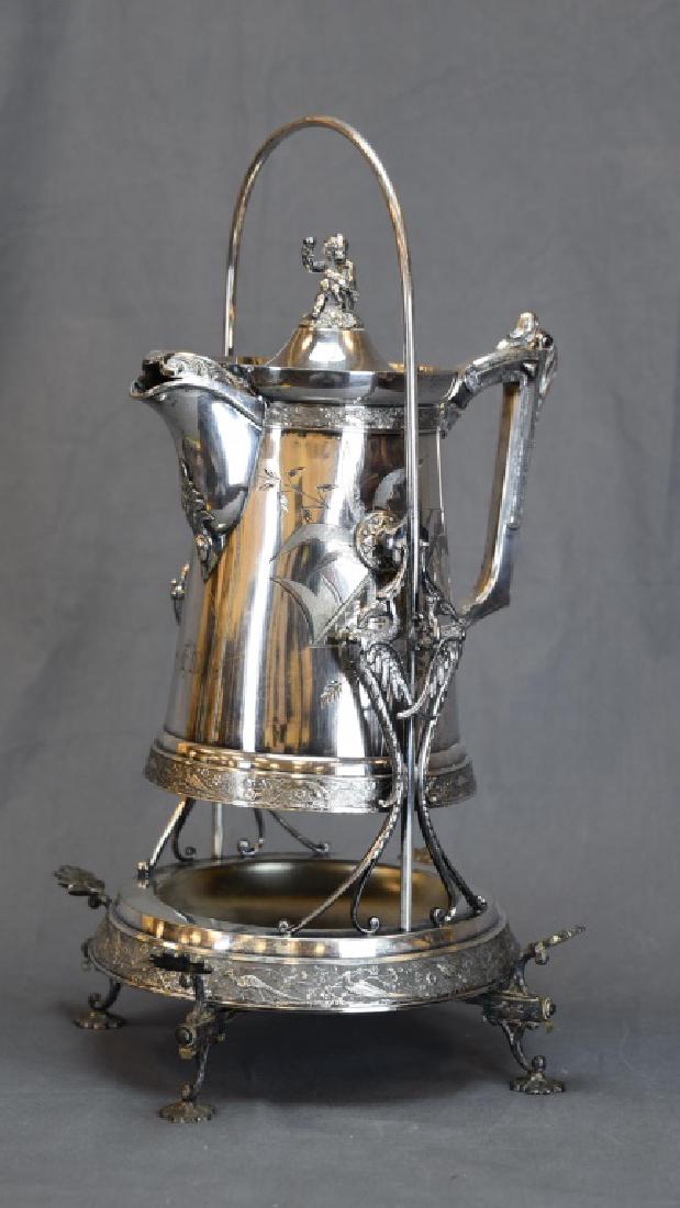 VICTORIAN ORNATE SILVER PLATE WATER SERVER (1 of 8)