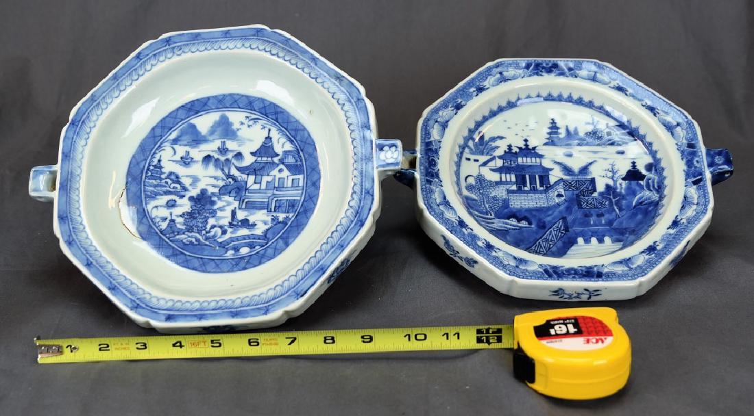CHINESE EXPORT CANTON B & W PORCELAIN PLATES (1 of 6)