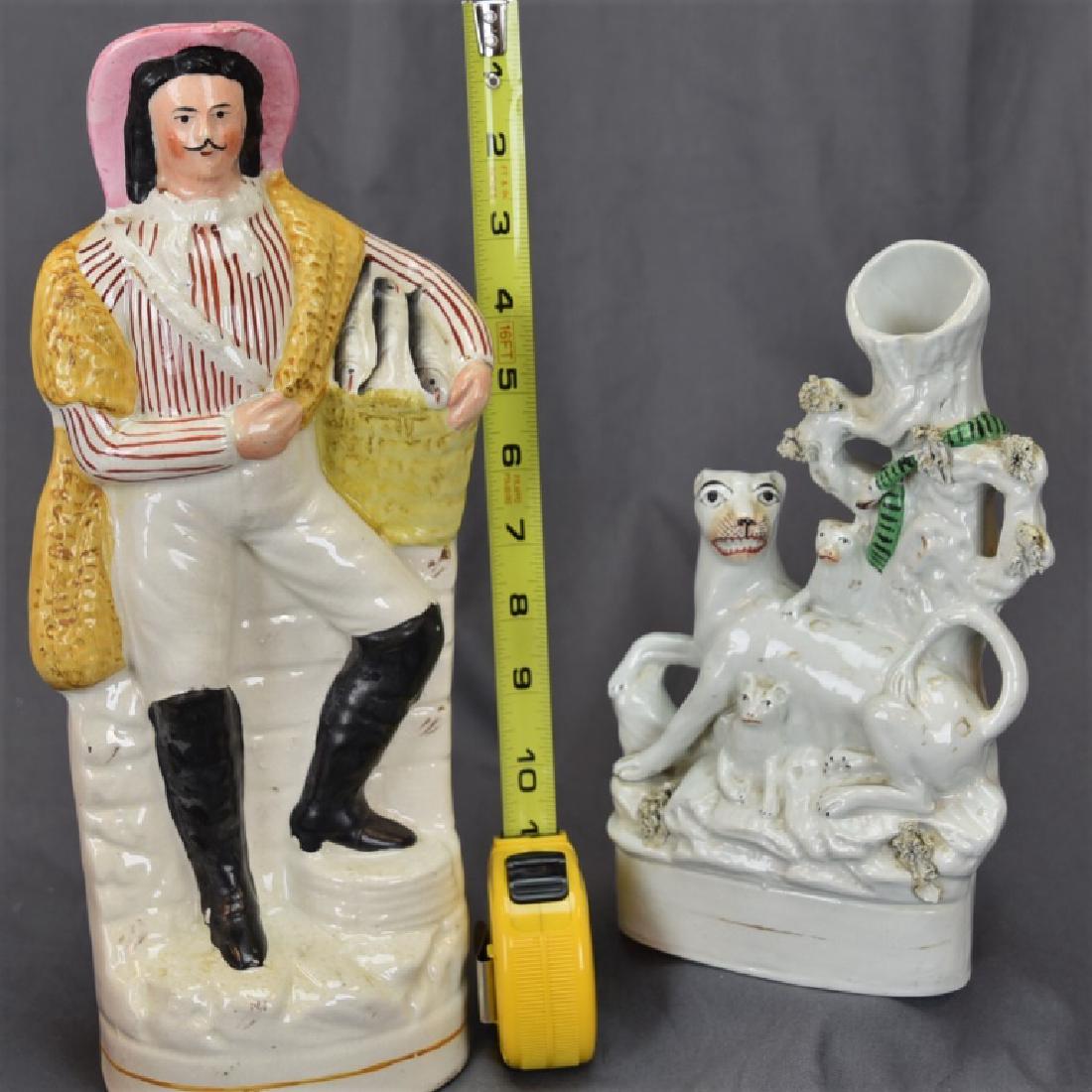 2 STAFFORDSHIRE MANTEL ORNAMENTS CIRCA 1860-1880 (1 of 5)