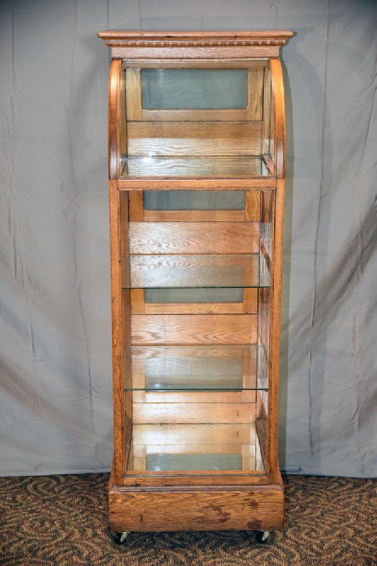 Oak Curved Glass Curved Glass Display Case (1 of 6)