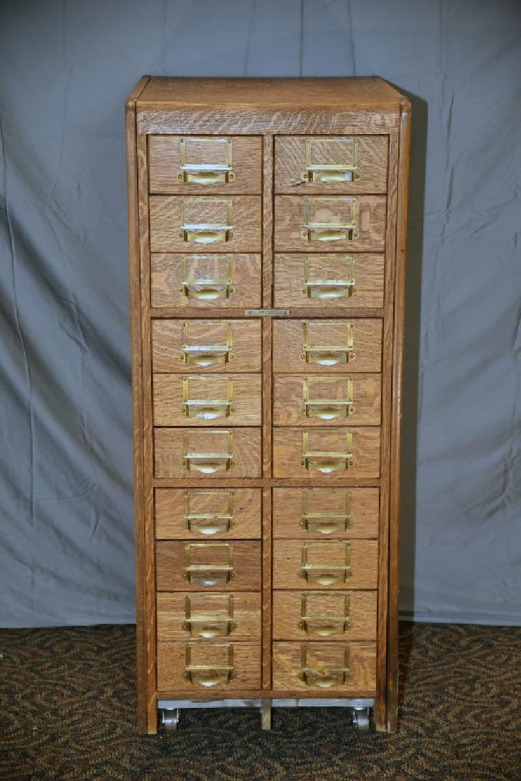18 Drawer Quarter Sawn Oak Library Card File (1 of 6)