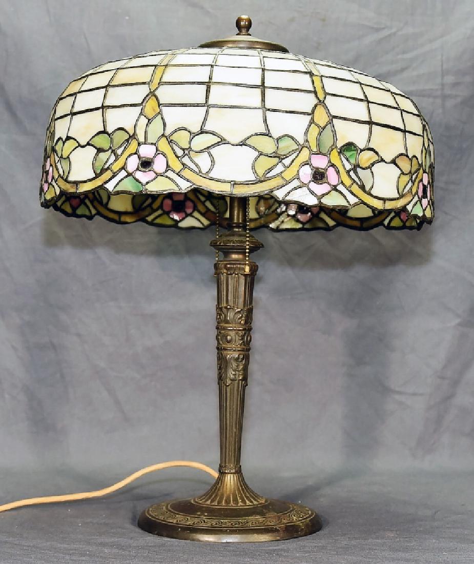 Circa 1920s Leaded Glass Table Lamp (1 of 5)
