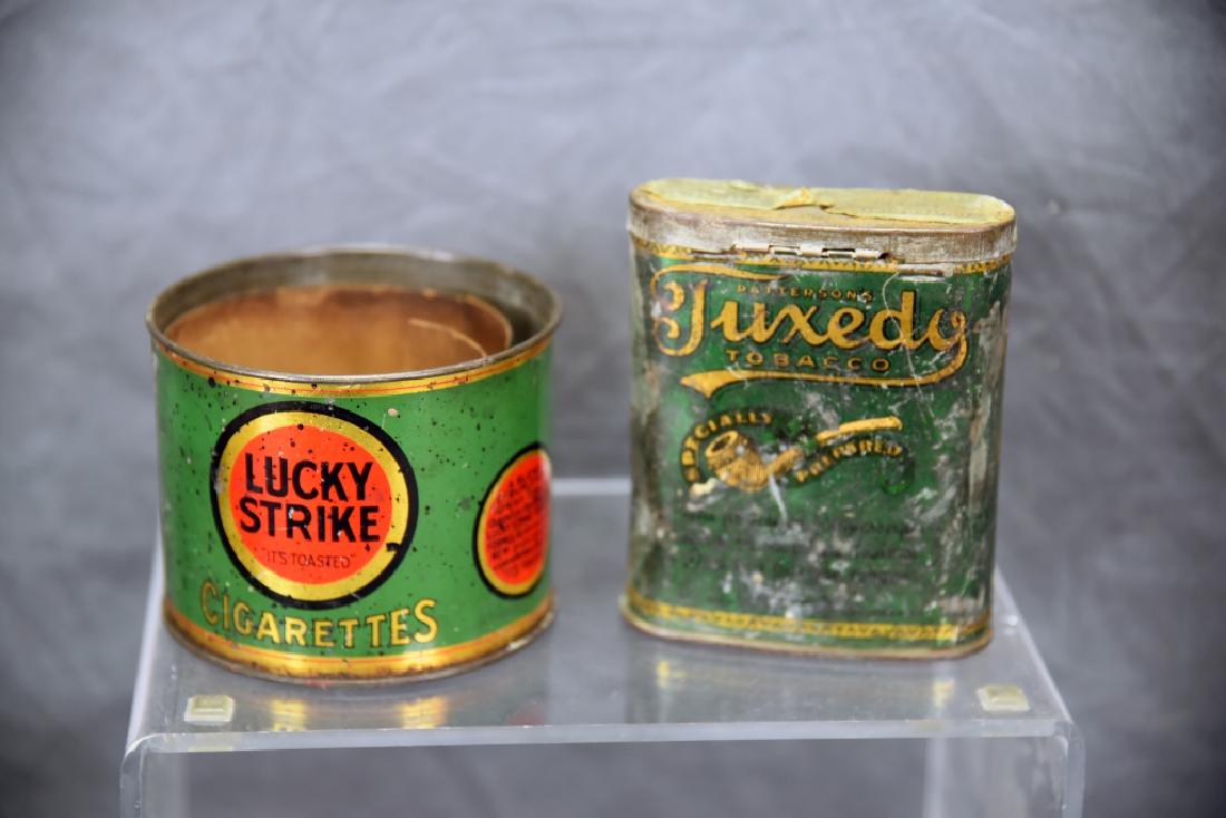 2 Tins, Tuxedo dated 1910 and a Lucky Strike Can (1 of 4)