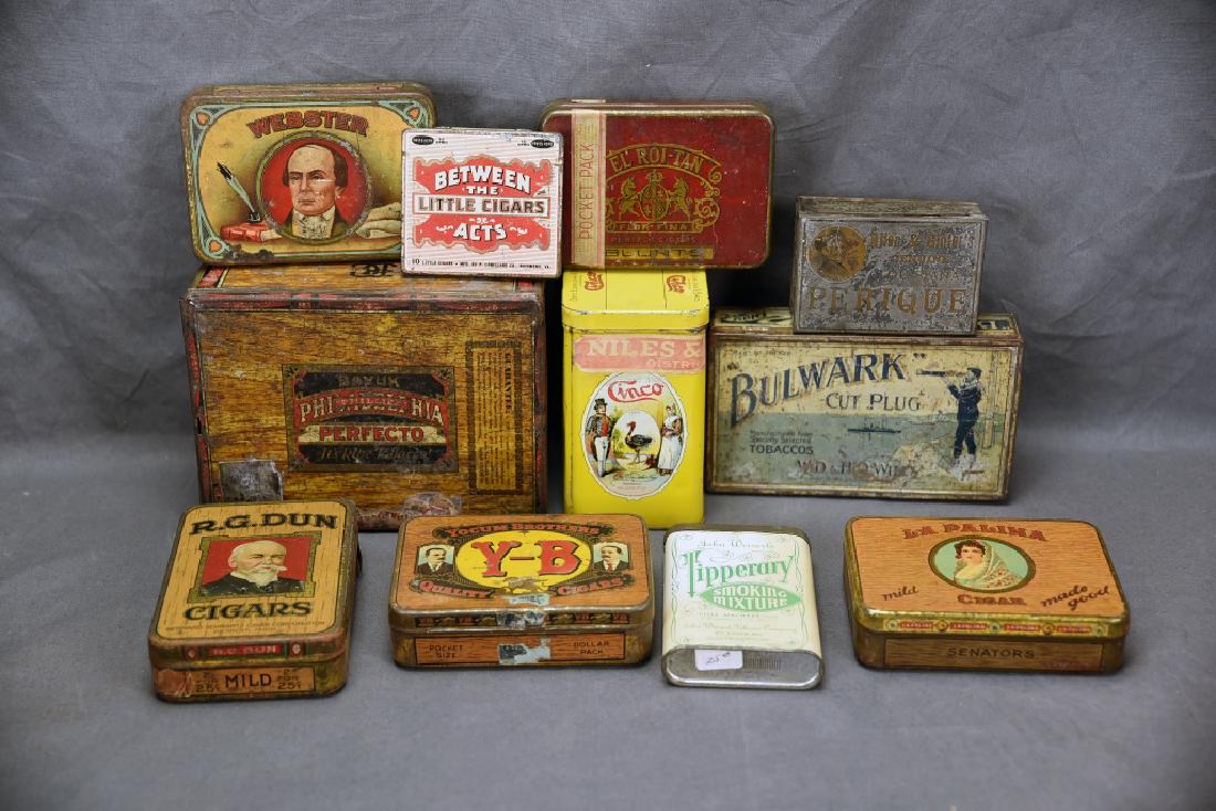 11 Tin Cigar Boxes (1 of 8)