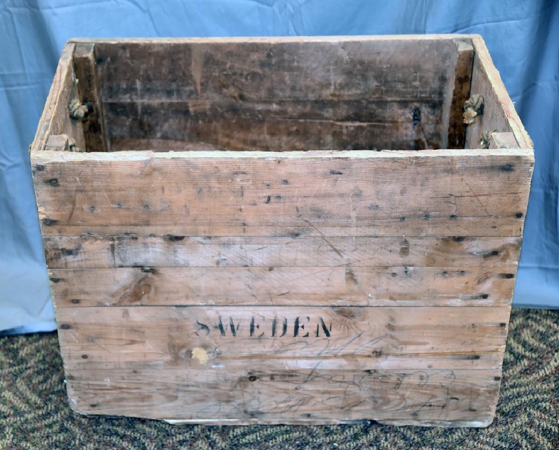 Vintage Sweden Wooden Shipping Box Crate (1 of 5)