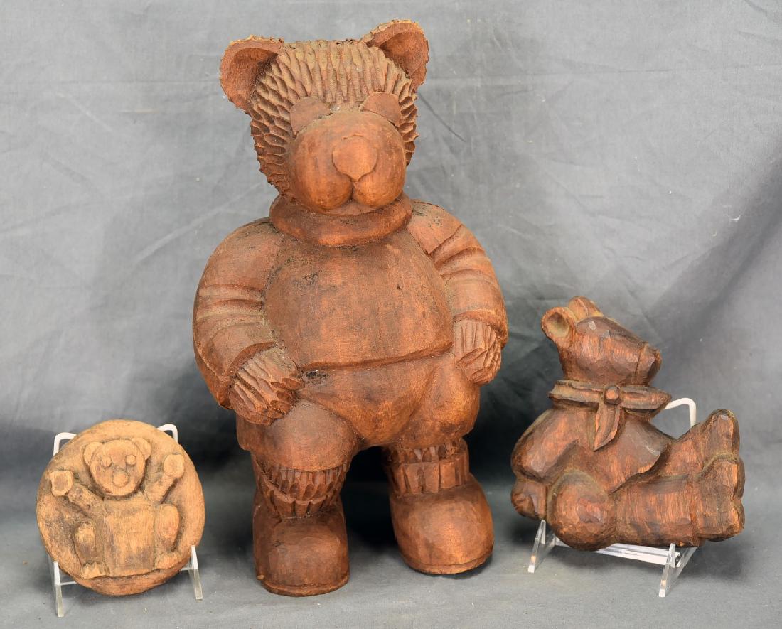 3 Carved Wooden Bear Paper Mache Molds (1 of 7)
