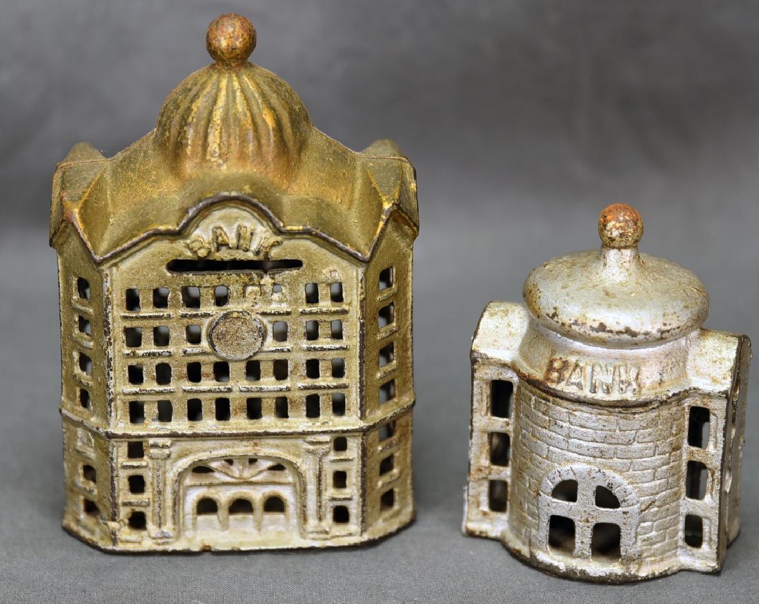 2 Cast Iron Architectural Still Banks (1 of 6)