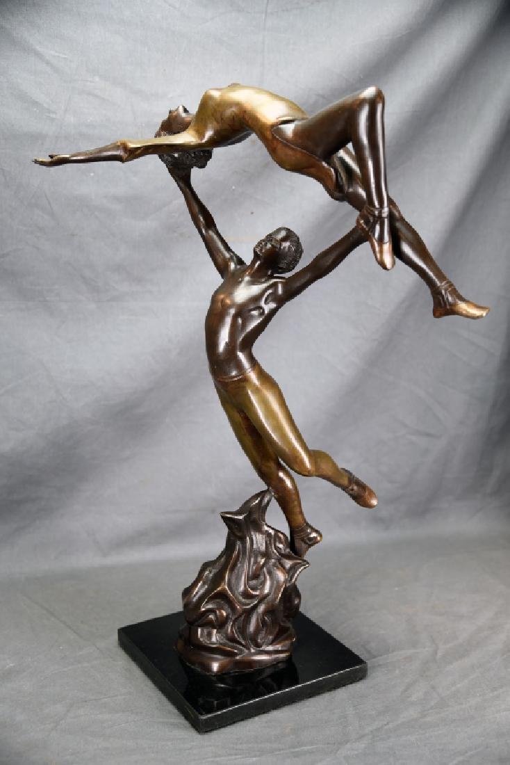 Bronze Sculpture Dancing Couple Signed G.B. (1 of 7)