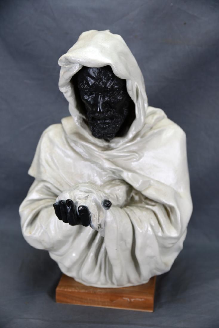 Minnesota Minning Plaster Bust of Othello 1969: A bust of Shakespearean actor Ian Aldridge. Height 20".