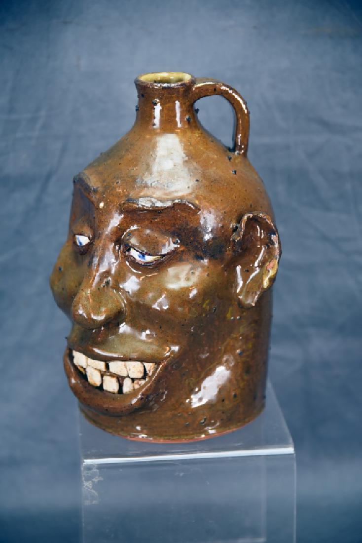 Signed Hand Made Grotesque Ugly Face Jug