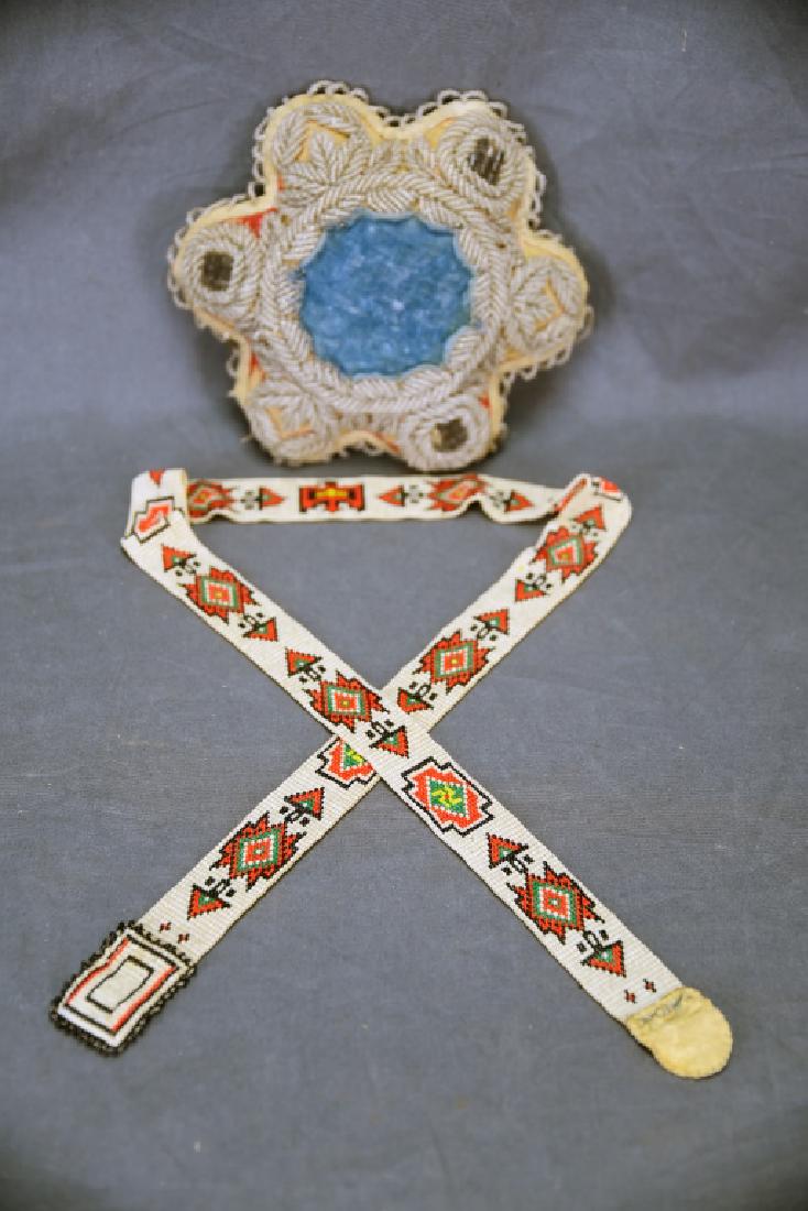 Victorian Era Ojibwe Beaded Pin Cushion, Belt (1 of 9)