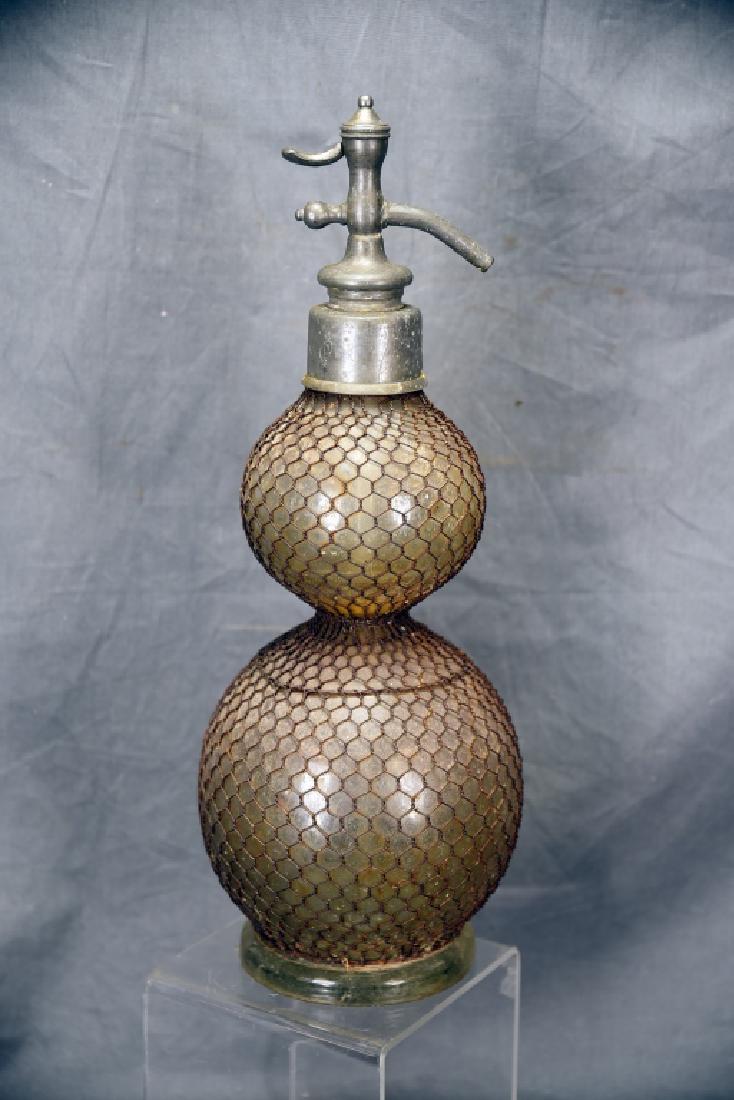 Large Double Wire Mesh Covered Seltzer Bottle (1 of 9)