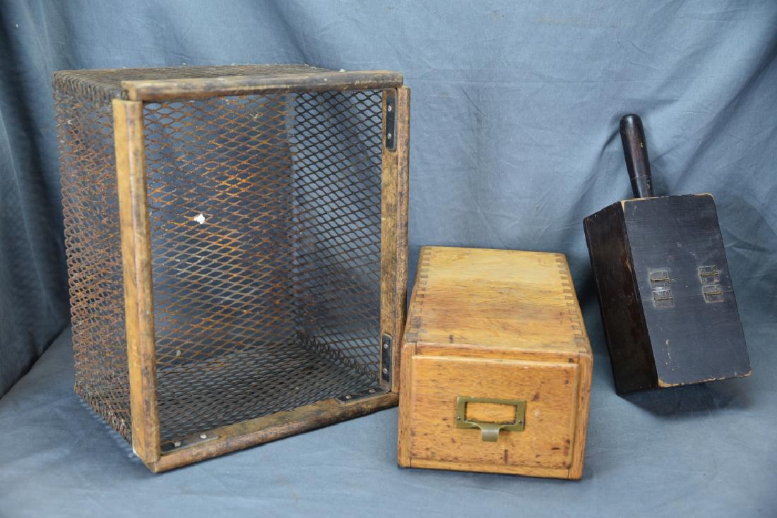 Voting Box, Oak Card File, Metal & Oak Parts Crate (1 of 6)