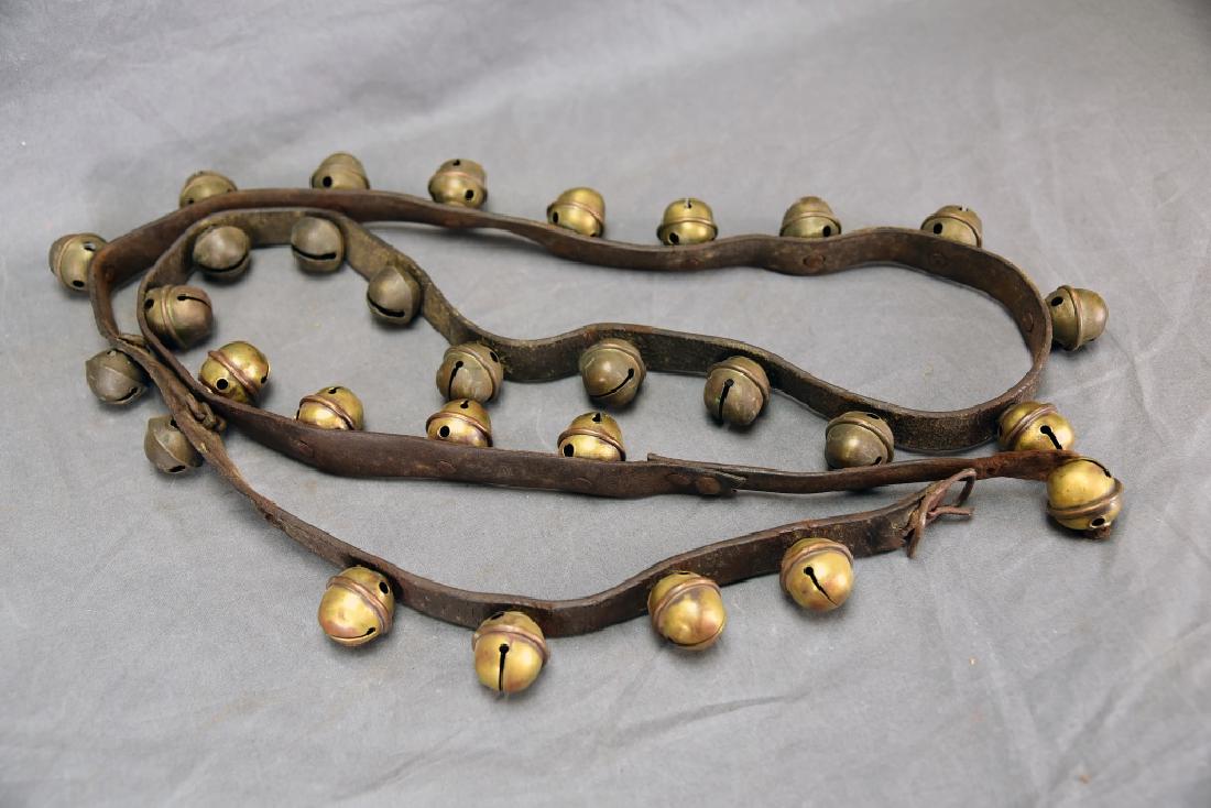 29 Brass Sleigh Bells on Original Leather Strap (1 of 4)