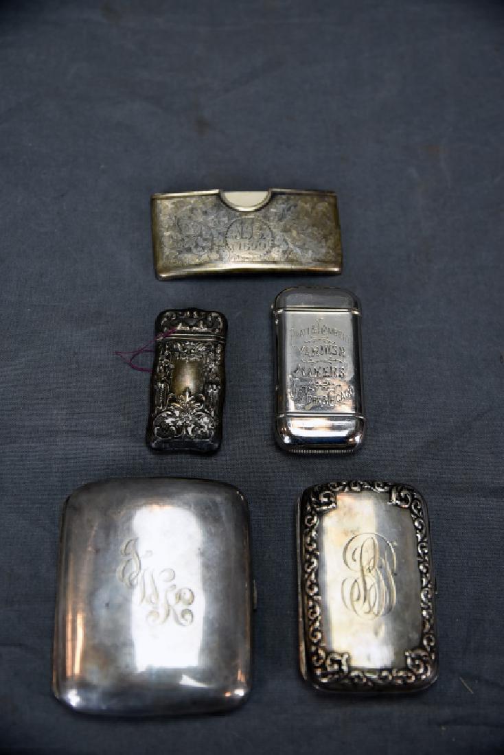 4 Sterling Cases, 2 Cigarette, 1 card, 1 Vesta (1 of 11)