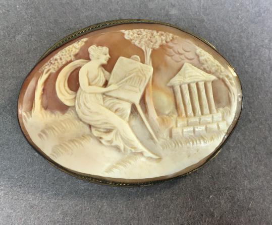 Unusual Large  Antique Plein  Air Themed Cameo (1 of 4)