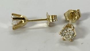 Diamonds .40 pts 14K Yellow Gold Stud Earrings (1 of 3)