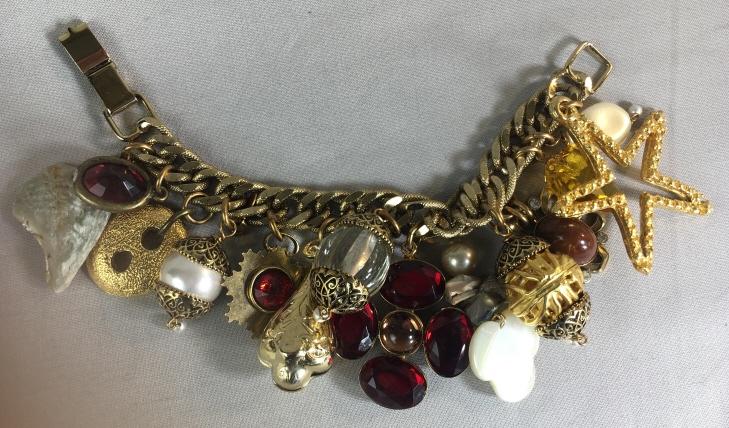Lawrence Vrba Charm Bracelet Gold w/ Red Crystal (1 of 3)