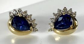 Sapphire Diamond 14K Gold Earrings (1 of 6)