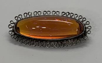 Filigree Fire Opal Brooch (1 of 3)