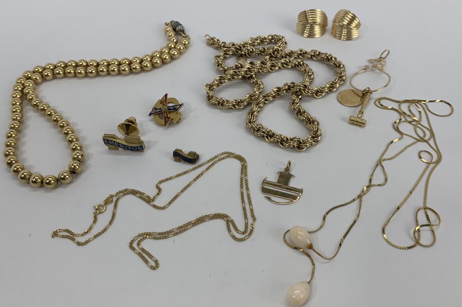 Vintage Gold Lariat Necklace, 14K Earrings.... (1 of 3)