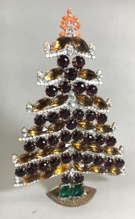 Vintage Czech Rhinestone Standing Christmas Tree (1 of 2)