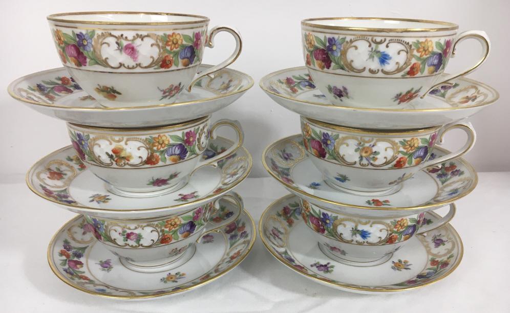 6 Schumann Empress Dresden Flowers Cups & Saucers (1 of 4)