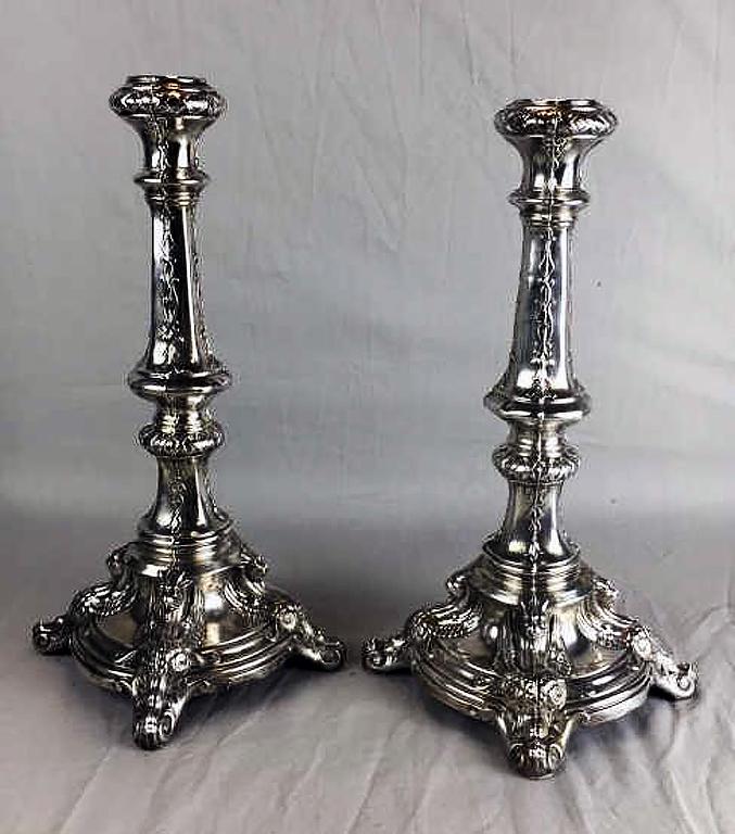 Pair Empire Silver Candlesticks (1 of 8)