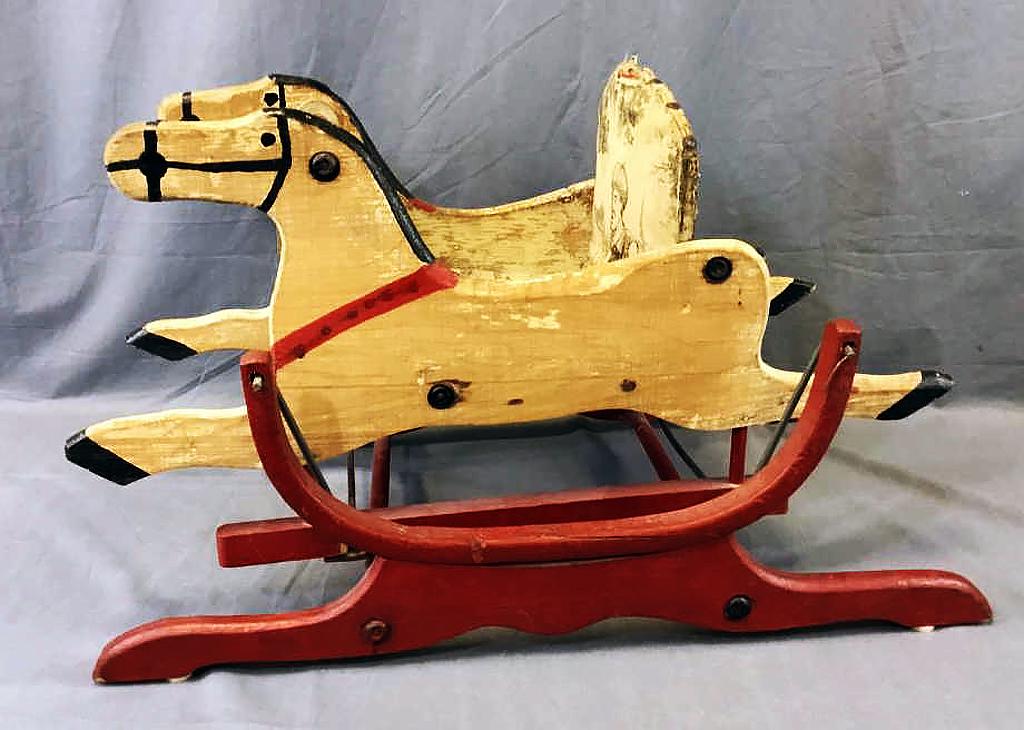 wooden horse rocking chair