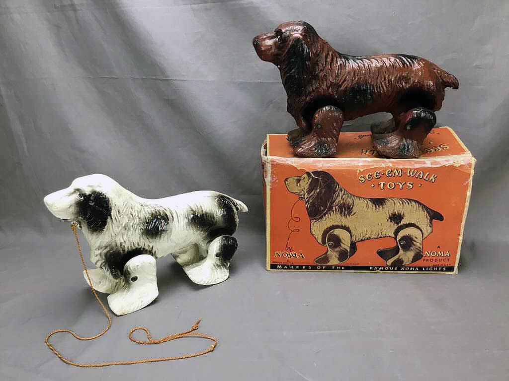 1940's See-Em-Walk Toys by Noma: 2 antique "See-Em- Walk Toys" by Noma, one with the original box.