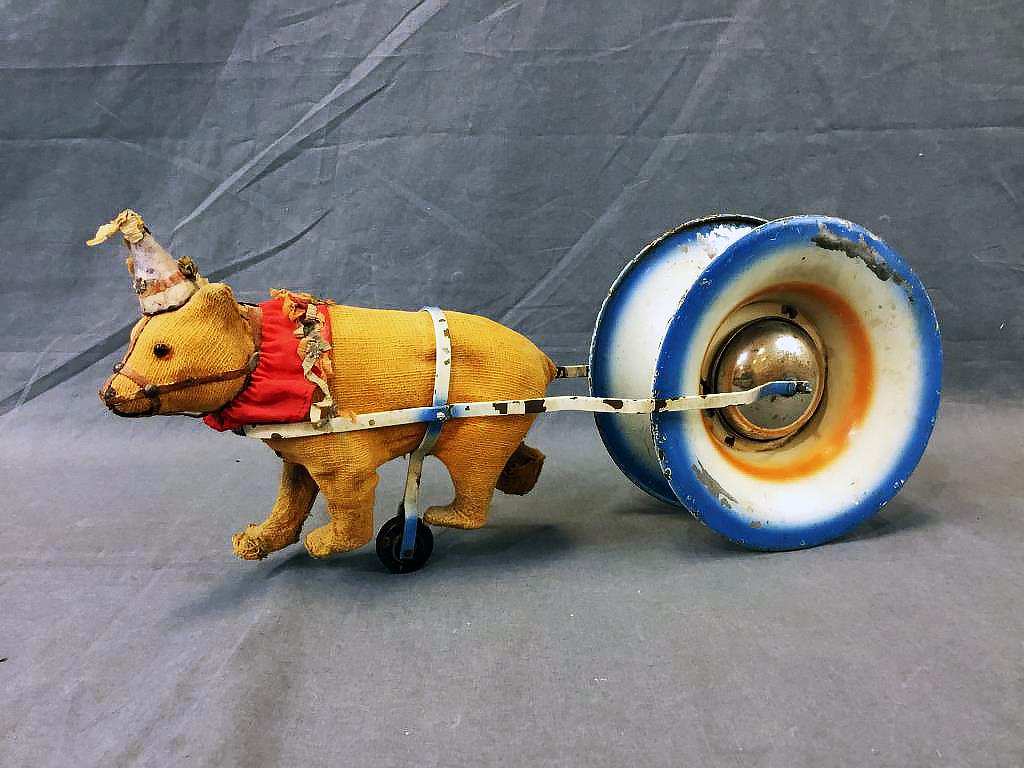 Circus Bear Tin Pull Toy - Early 1900's (1 of 4)