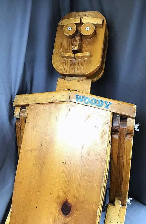 "Woody" Large Wooden Folk Art  Jointed Figure (1 of 2)
