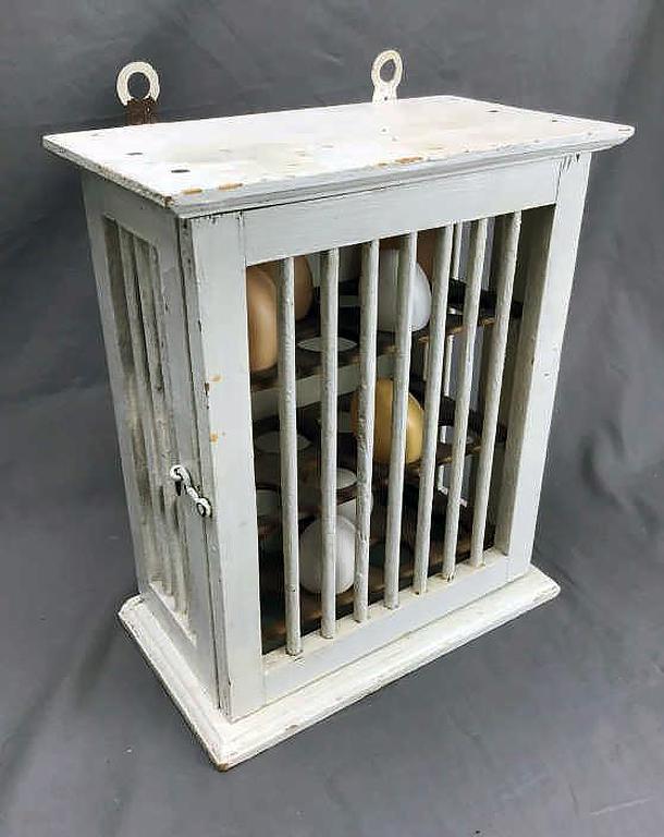 Antique Wall Mounted Painted Egg Holder (1 of 3)