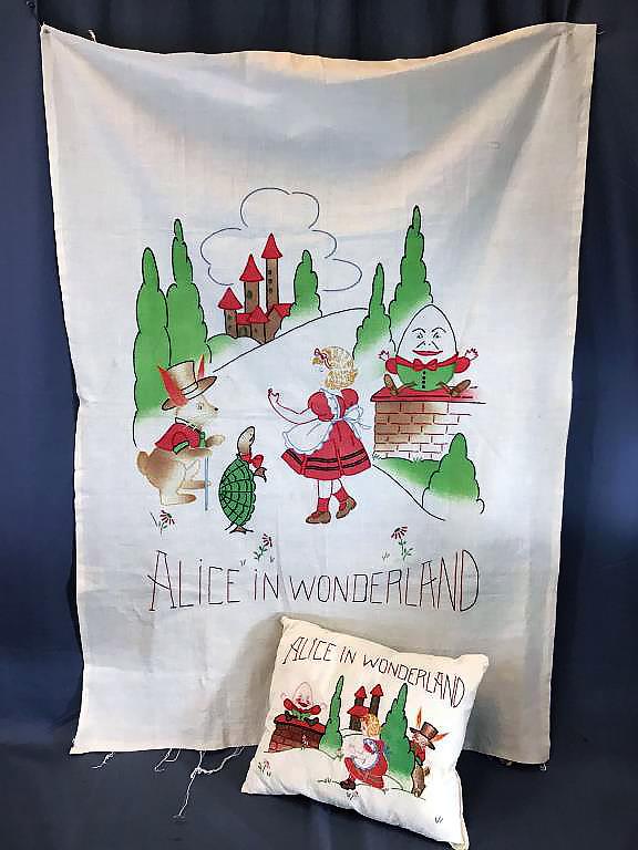 Antique Alice In Wonderland Crib Quilt & Pillow (1 of 1)