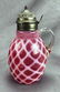 Victorian Cranberry Glass Syrup Pitcher, Sugar - 2