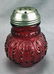 Victorian Cranberry Glass Syrup Pitcher, Sugar - 3